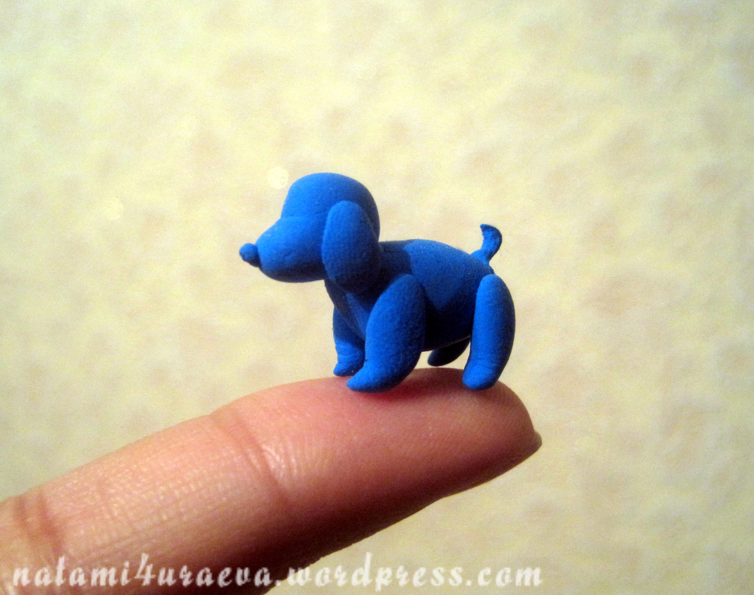 Животные из голубого пластилина